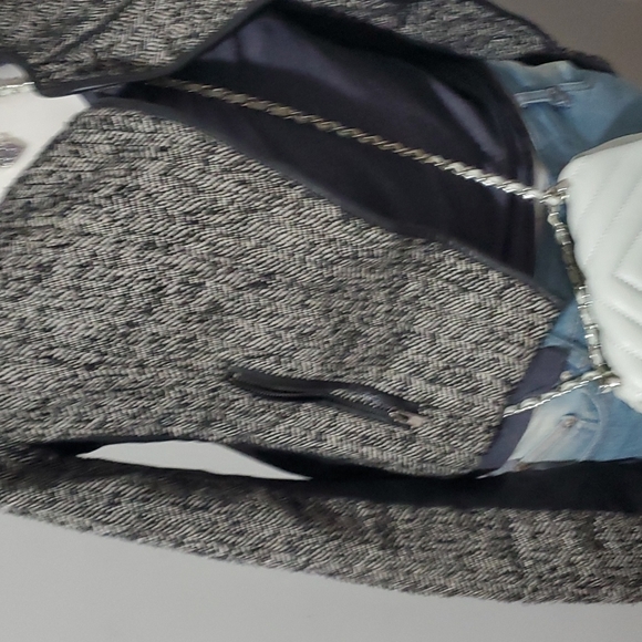 Forever 21 womens cropped twead/ faux leather jacket blazer, size XS - Picture 8 of 13